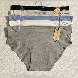NWT Nautica Intimates Organic Cotton Hipster Panties, 5-Pack